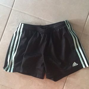 Adidas Black and Mint Jersey Shorts